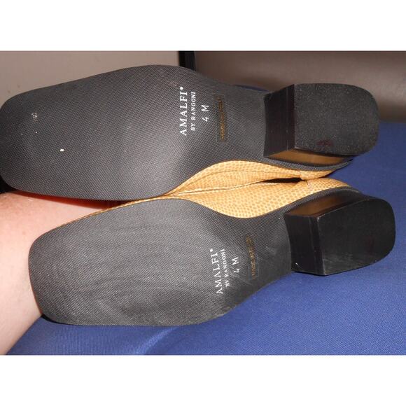 Amalfi Womens Loafers LIGHT TAN Patent Croc Leather Slip On Heeled Size 4 - Picture 5 of 5